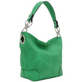 Hobo Shoulder Bag with Big Snap Hook Hardware - color: Kelly Green