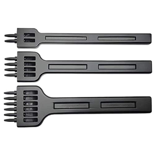 4mm 2/4/6 Claw Tooth Leather Stitching Chisels Round Hole Punching Tool Set for DIY Leather Craft - size: 4mm2+4+6