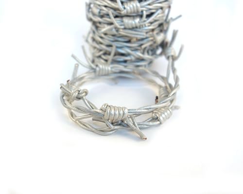 Barbwire Leather Cords 1.5mm Faux Barbwire Cords Leather Twisted 5 Meters = 5.46 Yards Genuine Round Leather Cord Necklace Bracelets (Metallic Steel Grey) - color: Metallic Steel Grey