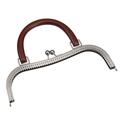 uxcell Metal Purse Frames - 10.6" Kiss Lock Clasp Frame Embossed Clutch Frame with Handle for Coin Purse Handbag Making DIY Craft, Silver - color: Silver