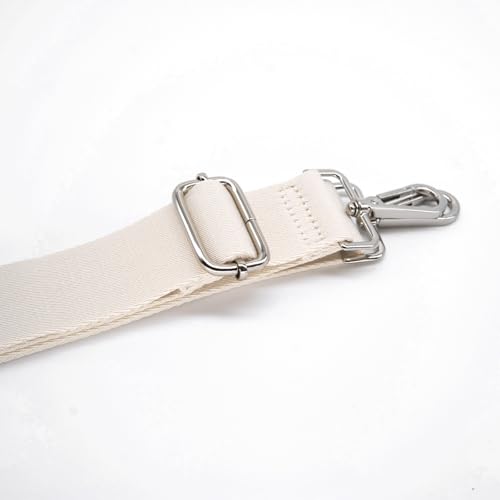 S&loyoe Thickened Solid Color Purse Straps Replacement Crossbody Bag Strap Adjustable Wide Guitar Straps for Handbags 1.5inch - color: Beige silver buckle