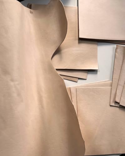 Premium Natural Vegetable Tanned Tooling Leather 5-6 oz (2.0–2.4mm) Pre-Cut Full Grain Grade A Cowhide for DIY Projects, Stamping, Carving, Dyeing, Molding - color: (5-6 Oz) Veg Tan 1 Piece, size: 8.5'' x 11''