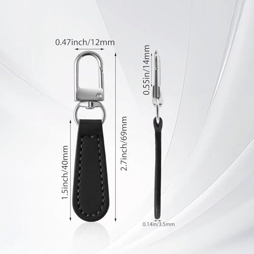 Deoward Zipper Pull Replacement PU Leather Handle Zipper Repair Tab (8 PCS) | Detachable, for Luggage, Backpacks, Suitcases, Jackets, Purses, Handbags - style: Leather Handle Zipper Pulls (Black)