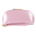 ZLMBAGUS Fashion Cosmetic Bag Patent Leather Makeup Pouch Wristlet Zipper Makeup Case Holder Coin Purse Clutch Pink - color: Pink