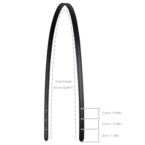 ALLZEDREAM Microfiber Leather Purse Strap Replacement Tote Bag Handbag Shoulder Handles 2 Pcs, Black, 1.8cm - color: Black, size: 1.8cm