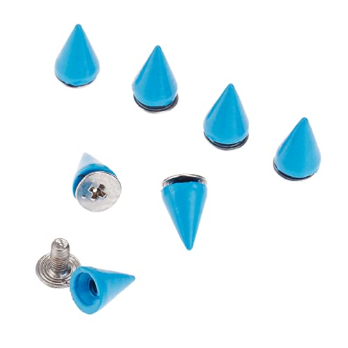 Punk Metal Rivets Screw For Handbag, Belt Shoes, Colored Metal Screw Back Rivet, Cone Spikes Screwback Studs, DIY Leathercraft Findings, 7X10MM, Blue - color: Blue