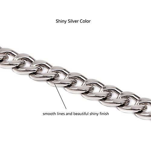 Xiazw Medium Size Fabulous Metal Shoulder Crossbody Purse Strap Replacement Bag Chain Accessories (18‘’, Silver) - color: Silver, size: 18 inches