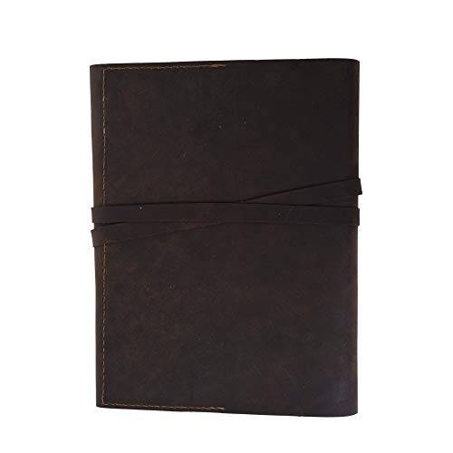Rustic Vintage Leather Journal Writing Notebook Antique Handmade Leather Bound Daily Notepad for Men & Women Unlined Paper Perfect for Gift for Art Sketch Book Travel Diary & Notebooks to Write in (8 x 6 Inches) - style: 8X6 Inches - Brown Unlined