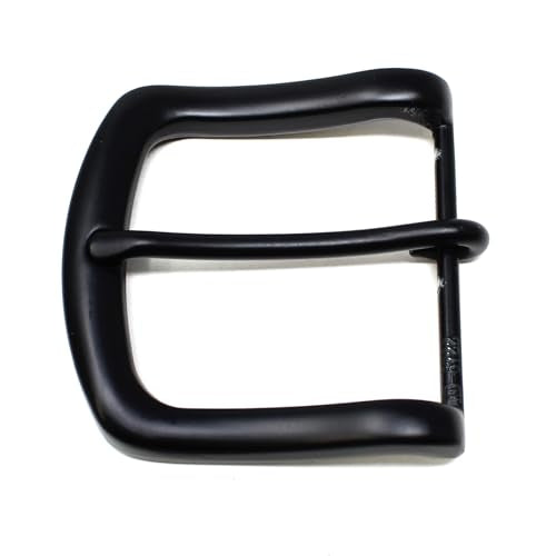 1.5" (38-40mm) Heavy Duty Metal Belt Buckle Single Prong - Replacement Buckle for Mens Leather Belt - color: Matte Black