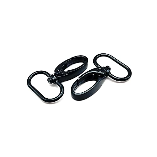 Swivel Lobster Clasps 1 inch Black for Purses Bag Hardware 20pcs | Metal Swivel Snap Hooks 1" for Handbag Backpack Crossbody bag Webbing Dog Collars Keychain Lanyard Strap Craft Making - color: Black, size: 1 inch