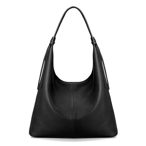 befen Genuine Leather Slouchy Hobo Purses for Women, Casual Hobo Bags - color: Black