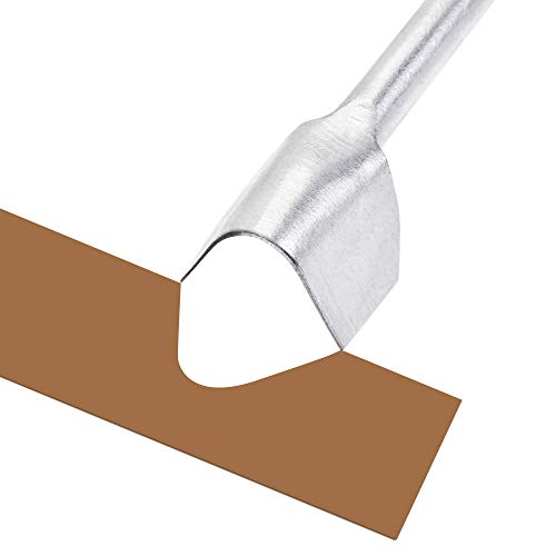 uxcell V-Shape Leather Cutter Punch 15mm Strap End Punch Tool for Crafting Strap Belt Wallet and Bag - size: 15mm