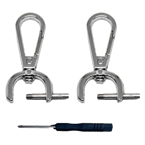 NIIIYTYB 2Pcs Snap Hook Swivel Clasp Set 1/2 Inch Detachable Carabiner Hooks with Screwdriver D Ring Keychain Clips Bag Strap Hardware for Purses Crossbody Bags Key Fobs Pet Collars(Black) - color: black, size: 1/2 inch