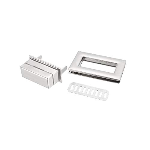 uxcell 2 Sets Rectangular Purses Twist Lock 52mm X 29mm Clutches Closures for DIY Bag Making - Silver - color: Silver, size: 52mm x 29mm