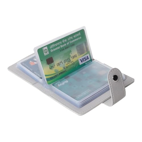 Stealodeal PU Leather Card Holder – Multi-Compartment Organizer for Debit/Credit/ATM Cards (Unisex Design) (Grey) - color: Grey