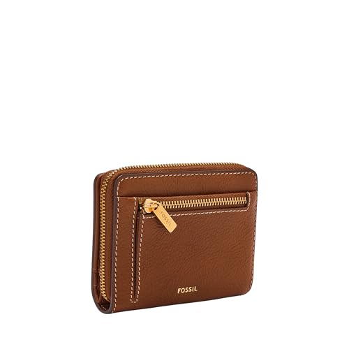 Fossil Women's Logan RFID-Blocking Leather Mini Multifunction Bifold Wallet - color: Brown Floral Perf