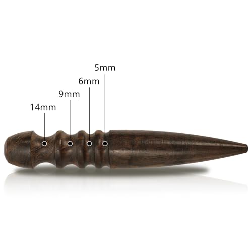 ZEAYEA 6 Piece Leather Knife Set, Including 4 Edge Beveler, 1 Skiving Knife and 1 Sandalwood Burnisher, Leather Craft Tool Set for Craft Cutting, Shoe Repair, DIY Projects