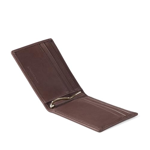 Premium Mahogany Men's Slim Bifold Wallet with Money Clip - Mahogany - color: Premium Mahogany