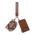Wrangler Aztec Keychain Wristlet Wallets for Women Western Dual Pouch Wristlet Credit Card Holder Wallet with Zipper Pocket WG2213-W0051BR - color: Angel Brown