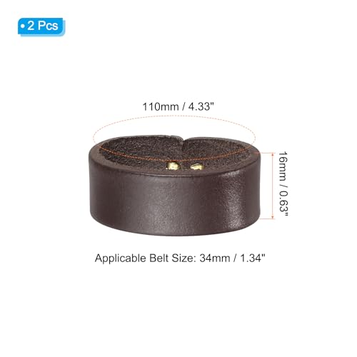PATIKIL Leather Loop Keeper, Leather Loops Belt Keeper Loops Retainer Straps Replacement, - color: Coffee, size: 1.3"/1.4"