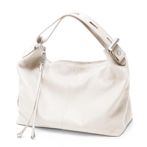 zency 6 Colors Fashion 100% Real Genuine Leather Women Shoulder Bag Handbag Lady Casual Tote - color: Beige