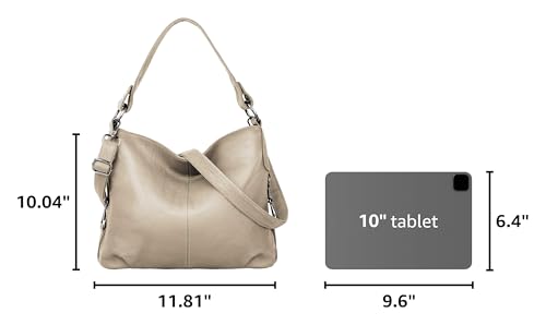 YALUXE Women's Real Leather Shoulder Bags Hobo Handbags Purse Crossbody Bag - color: 2 Apricot