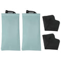 PATIKIL Squeeze Top Sunglass Pouch PU Leather Soft Eyeglass Pouch Portable with Eyeglass Cloth - color: Misty Blue