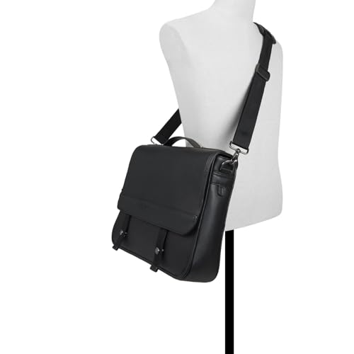 Ted Baker Men's Irvine Pebbled Laptop Messenger Bag - color: Black