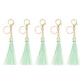 uxcell Leather Keychain Tassels, Women Tassel Bag Charm with Lobster Clasp Key Ring for Handbag Purse - color: Light Green