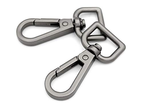 CRAFTMEMORE Matte Black Snap Hook Swivel Lobster Clasps Metal Push Gate Purse Clip Accessories SC21 (3/4 Inch, 2 Pack) - size: 3/4 Inch