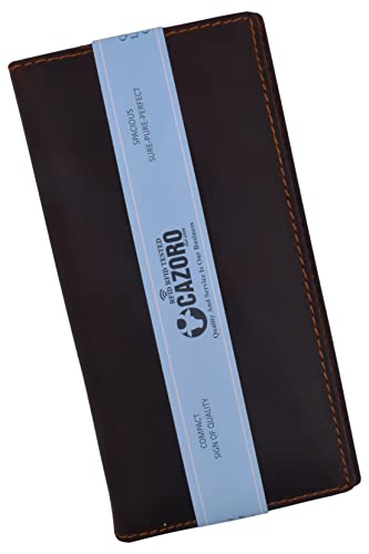 Genuine Leather Checkbook Cover For Men & Women Checkbook Holder Wallet RFID Blocking USA Series (Vintage Brown) - color: Vintage Brown
