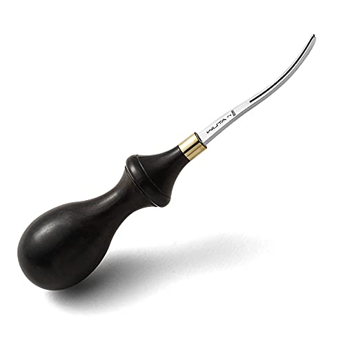 WUTA M390 Die Steel Leather Edge Beveler PRO 1.0mm 1PCS Skiving Craft Work Tools Cutter Edger Creaser Skiver Supplies Professional Design Bevelers Leathercraft Kit Ebony Handle - size: Size 2 (1.0mm) M390