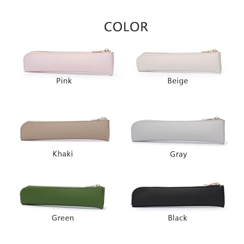 Slim Pencil Case Small Pencil Pouch Pen Case (Black/FL) - color: Black