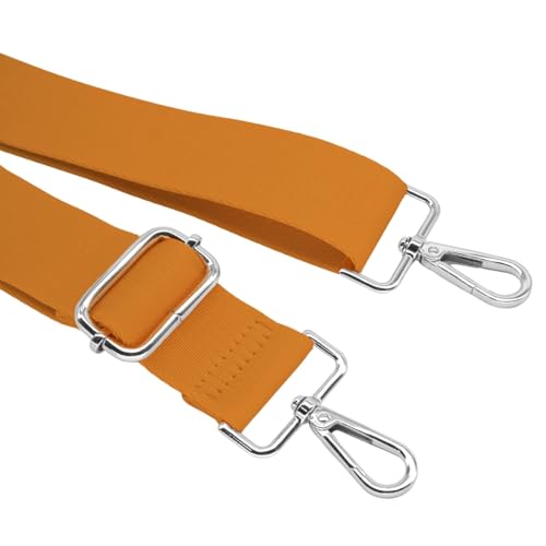 S&loyoe Thickened Solid Color Purse Straps Replacement Crossbody Bag Strap Adjustable Wide Guitar Straps for Handbags 1.5inch - color: Orange silver buckle