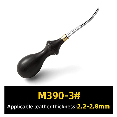 WUTA M390 Die Steel Leather Edge Beveler PRO 1.4mm 1PCS Skiving Craft Work Tools Cutter Edger Creaser Skiver Supplies Professional Design Bevelers Leathercraft Kit Ebony Handle - size: Size 3 (1.4mm) M390