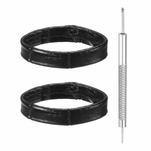 HARFINGTON Leather Watch Band Loops Replacement Watch Band Keeper Watch Strap Holder Retainer Wristwatch Strap Fastener Rings - color: Black, size: 20mm