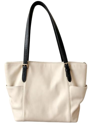 1 Pair 0.5 inch Wide Cowhide Leather Replacement Handles Pebble Purse Straps for Tote Bags Shoulder Bags - color: Pebble Black