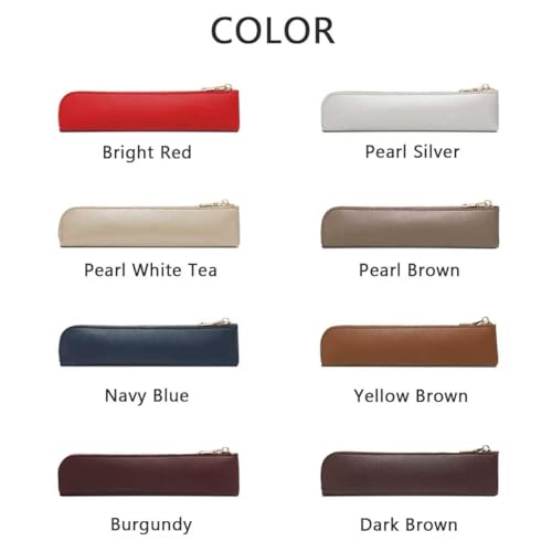 Slim Pencil Case Small Pencil Pouch Pen Case (Pearl White Tea/FL) - color: Pearl White Tea