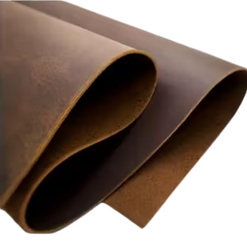 12x12 Inch Full Grain Cowhide Leather Sheet for Crafting & Tooling – 2mm Thick Genuine Leather Square for DIY Wallets, Belts, Holsters, Knife Sheaths, Leatherworking Projects(Brown)
