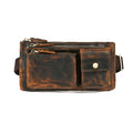 Genuine Leather Hiking Riding Travel Fanny Waist Pack Small Phone Pouch For Men Women FB811-29 (100% Leather-Brown) - color: 100% Leather-811-29 Brown
