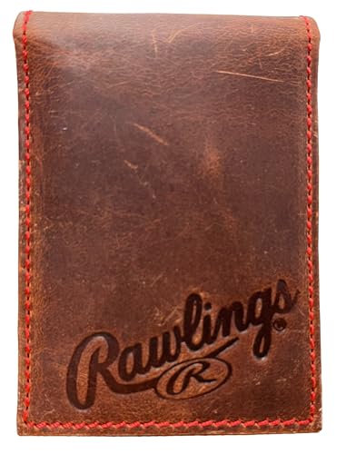 Rawlings | Men's Front Pocket Wallet Collection | Genuine Leather | Multiple Styles & Colors - color: Distressed Brown | Bifold Money Clip