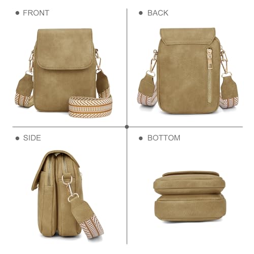 Fashion Small Crossbody Bags for Women Trendy Designer Cell Phone Purses - color: Huashan Apricot