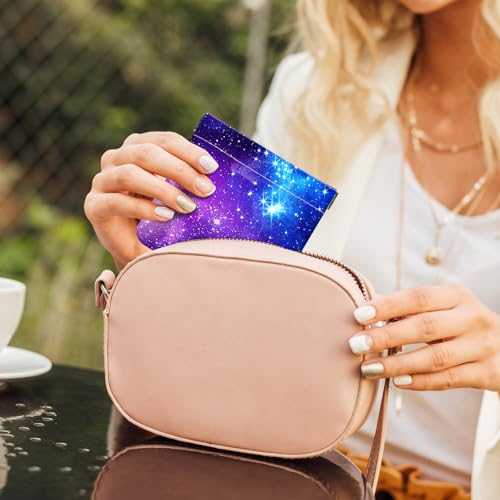 2Pcs PU Leather Small Squeeze Coin Purse Pouch Mini coin Bag Unique And Cute Wallet Cosmetic Bags Change Bag For Women Girls Men （Purple Starry Sky - color: Purple Starry Sky