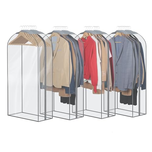 Zilink Garment Bags for Fur Coat Suit Bags for Closet Storage 40 in, 4 Pack - size: 40"-4pcs-10" Gussted
