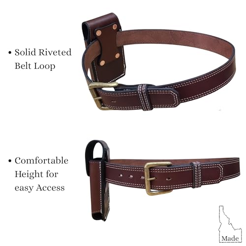Custom Leather Phone Holster, Heavy Duty Belt Pouch Case with Snap Closure, EDC Waist Carry Cell Phone Sheath (Brown) - color: Brown