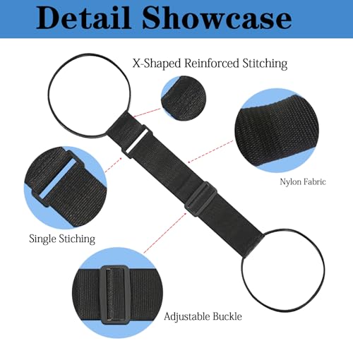3PCS Multi Use Strong Adjustable Luggage Connector Straps, Add a Bag Easy to Travel Suitcase Elastic Strap Belt for Secure Stacking, Hands-Free Travel & Bag Attachment (Black & Rainbow) - color: 2black +1colorful