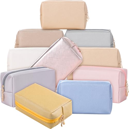 Sanwuta 9 Pcs Makeup Bags Bulk Toiletry Case,Pearl Color - color: Pearl Color