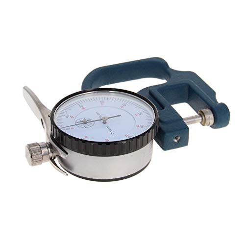 Utoolmart Dial Thickness Gauge, 0-10mm x 30mm / 1.18-inch Flat Head Thickness, Precision Round Dial, Indicator, Measuring Tool for Paper Leather Cloth Paper, Film, Wire 1 Pcss - size: 0-10*30MM