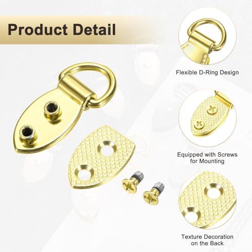 M METERXITY 4-Pack Bag Side Clip Buckle, Metal Purse Suspension Clasp Leaf Shape Handbag Chain Strap Connector with D Ring for Purse/Keyring/DIY Crafts Hardware Accessories [Bright Gold] - color: Bright Gold