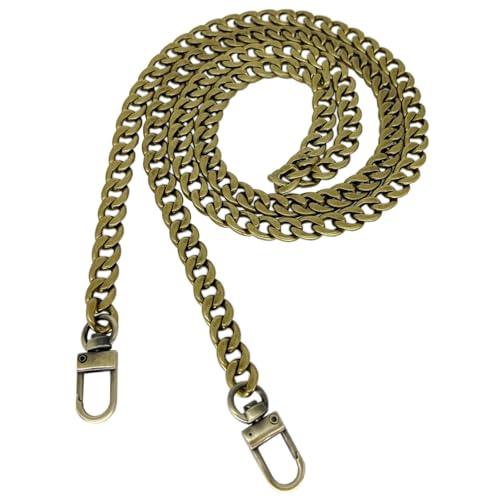 39.4" Bronze Purse Chain Strap Replacement for Crossbody Shoulder Handbags | DIY Iron Flat Chain Strap with Metal Buckle Replacement for Purse, Crossbody Bag Shoulder Bag - color: Bronze, size: 39.4"